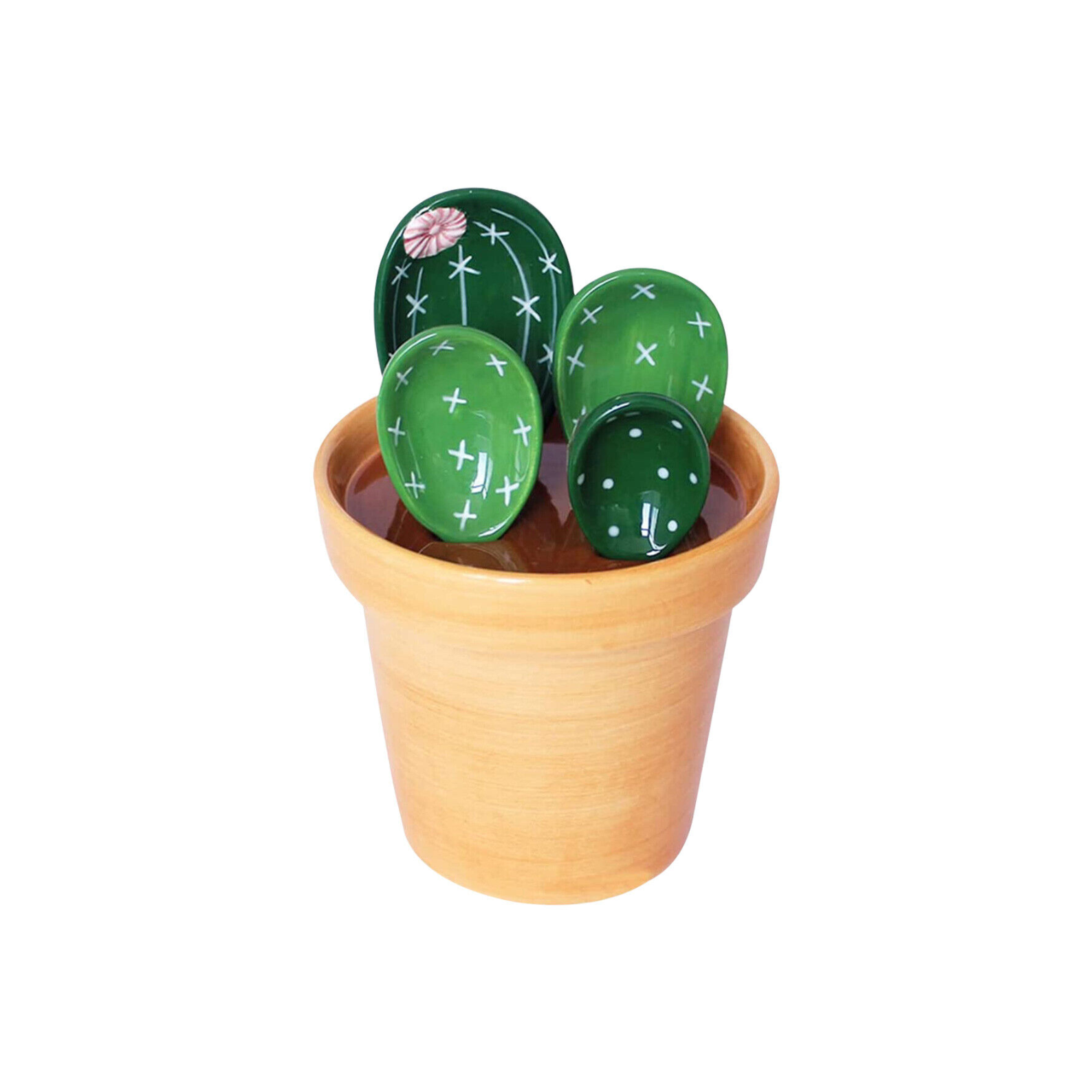 Ceramic Cactus Measuring Cup & Spoons Set