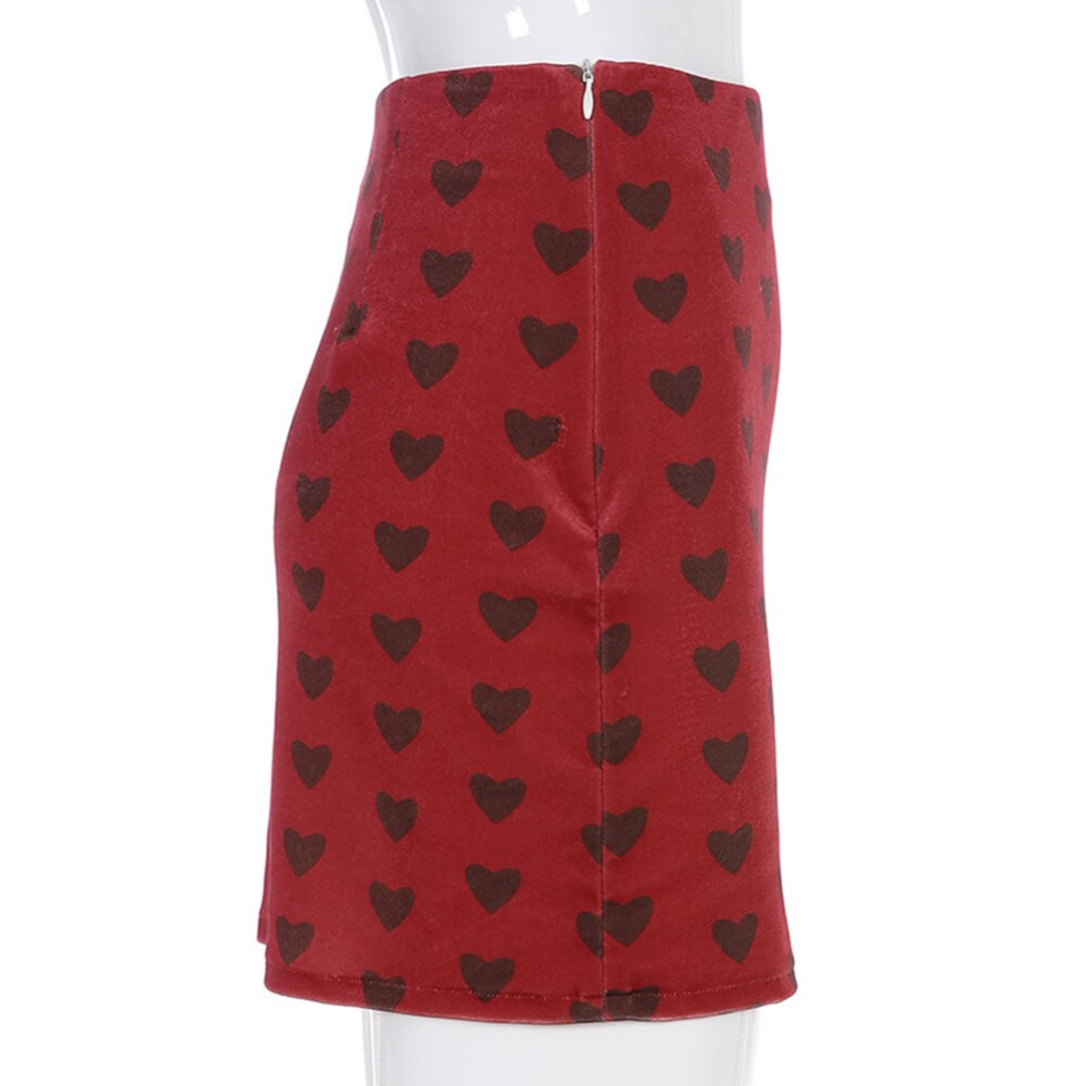 Black Hearts High Waist Skirt