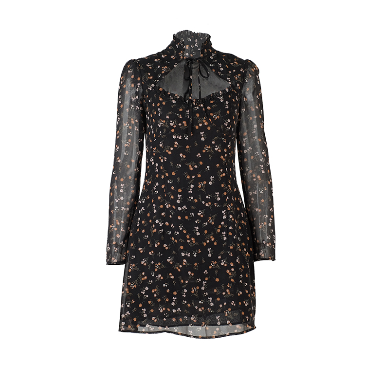 Tie Neck Chiffon Dress