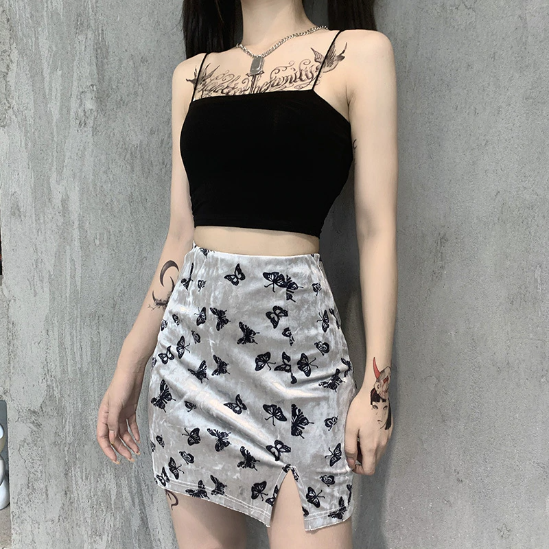 Velvet Butterfly Mini Skirt