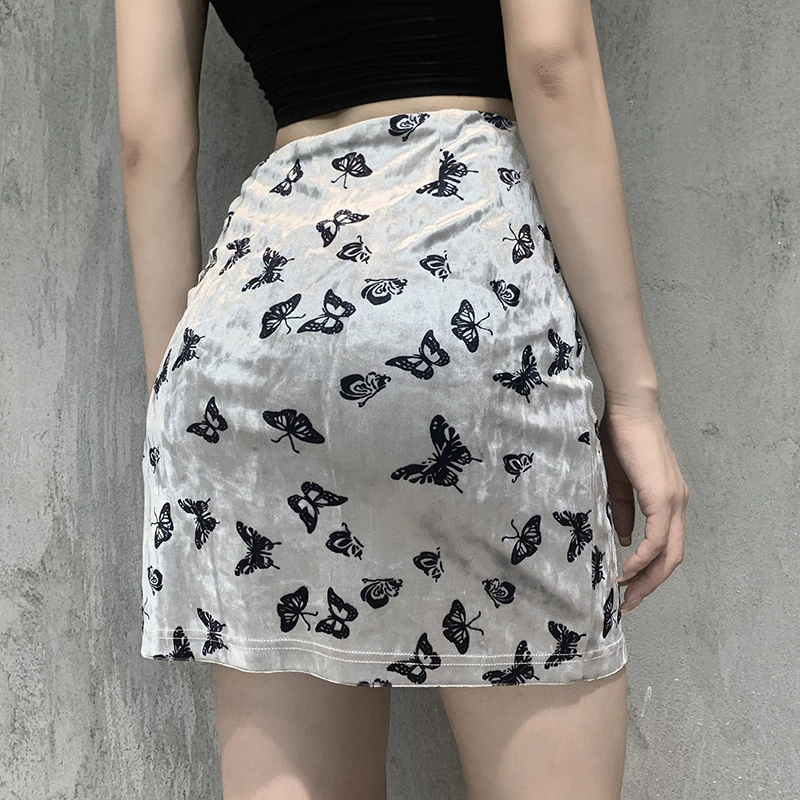 Velvet Butterfly Mini Skirt