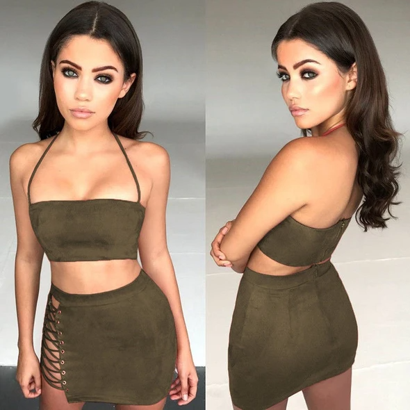 Suede Two Piece