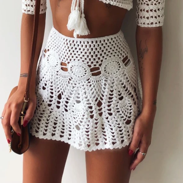 Beach Knitted Mini Skirt
