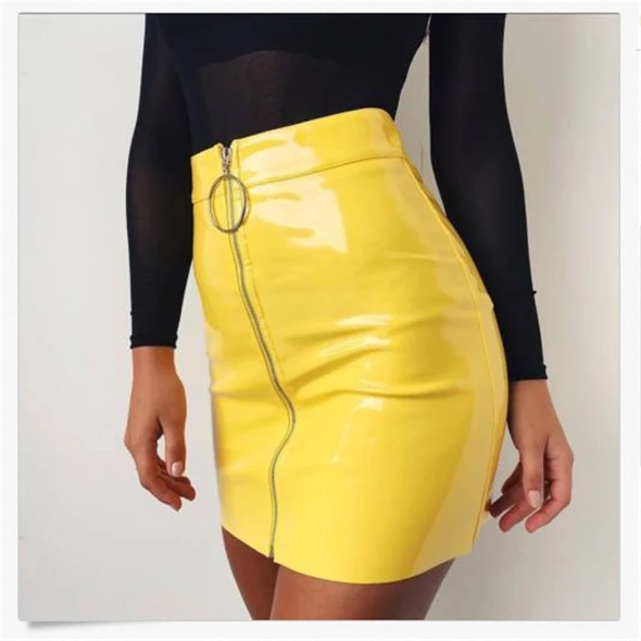 Zipper High Waist Skirt