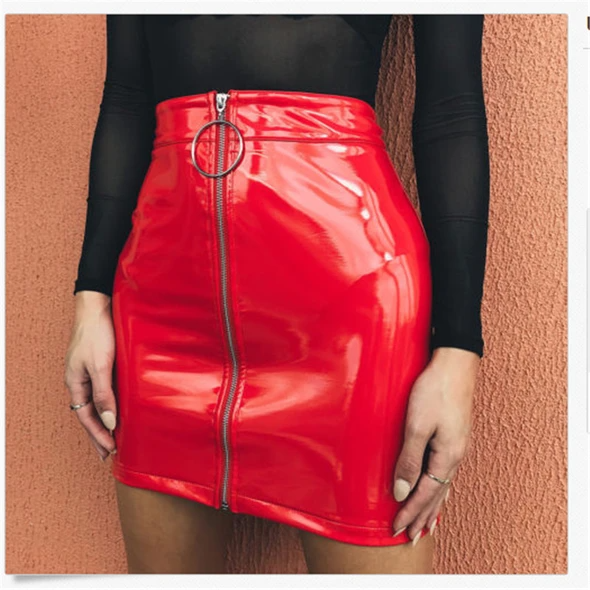 Zipper High Waist Skirt