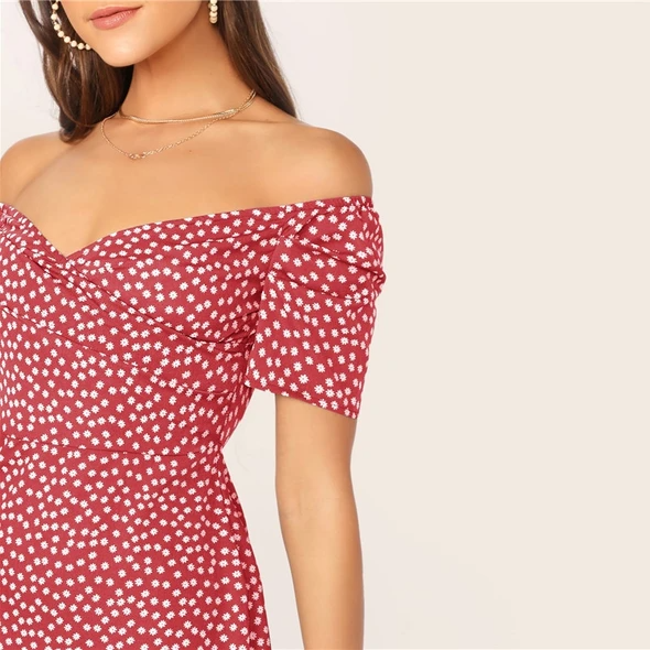 Off Shoulder Wrap Mini Dress