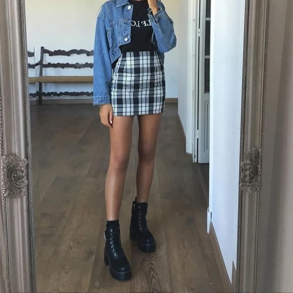 Vintage Plaid Mini Skirt