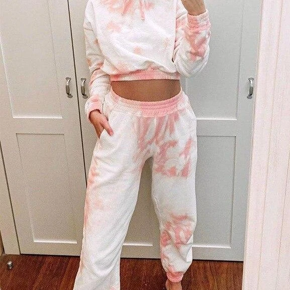 Casual Pink Tie Dye Set