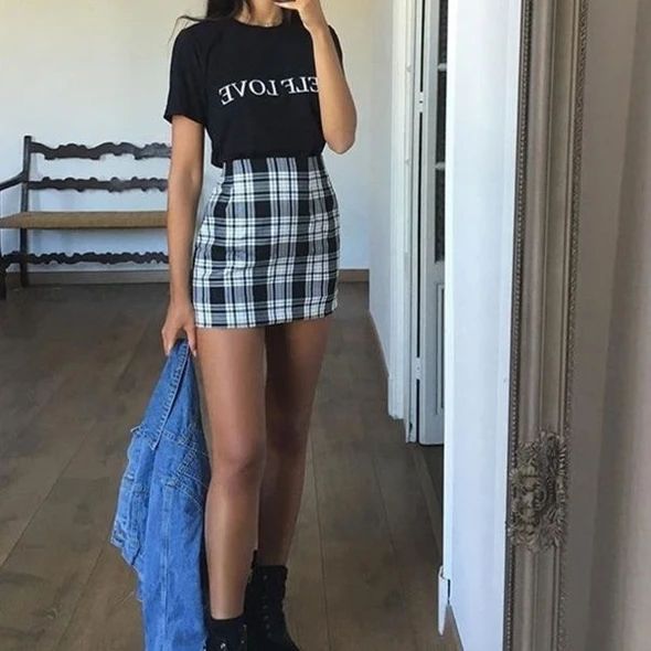 Vintage Plaid Mini Skirt